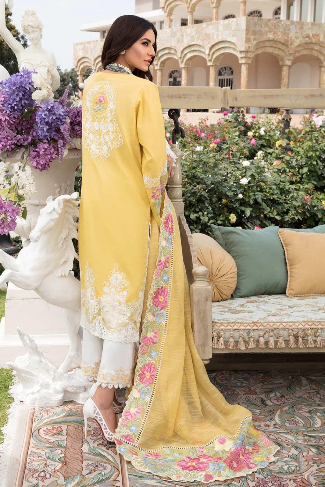 IDEASCOLLECTION cotton chikankari luxury embroidered eid wear unstitced 3pc ✓