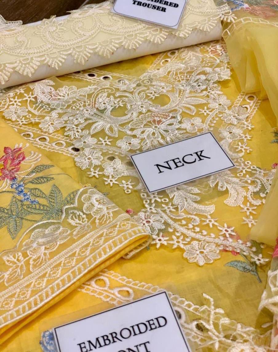 IDEASCOLLECTION cotton chikankari luxury embroidered eid wear unstitced 3pc ✓