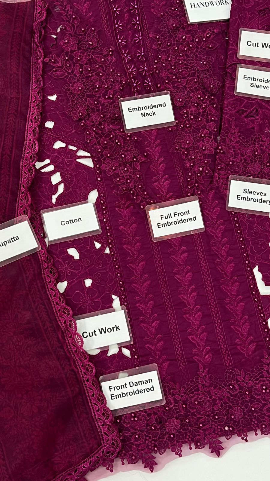 IDEASCOLLECTION cotton chikankari luxury eid jora unstitced 3pc✓