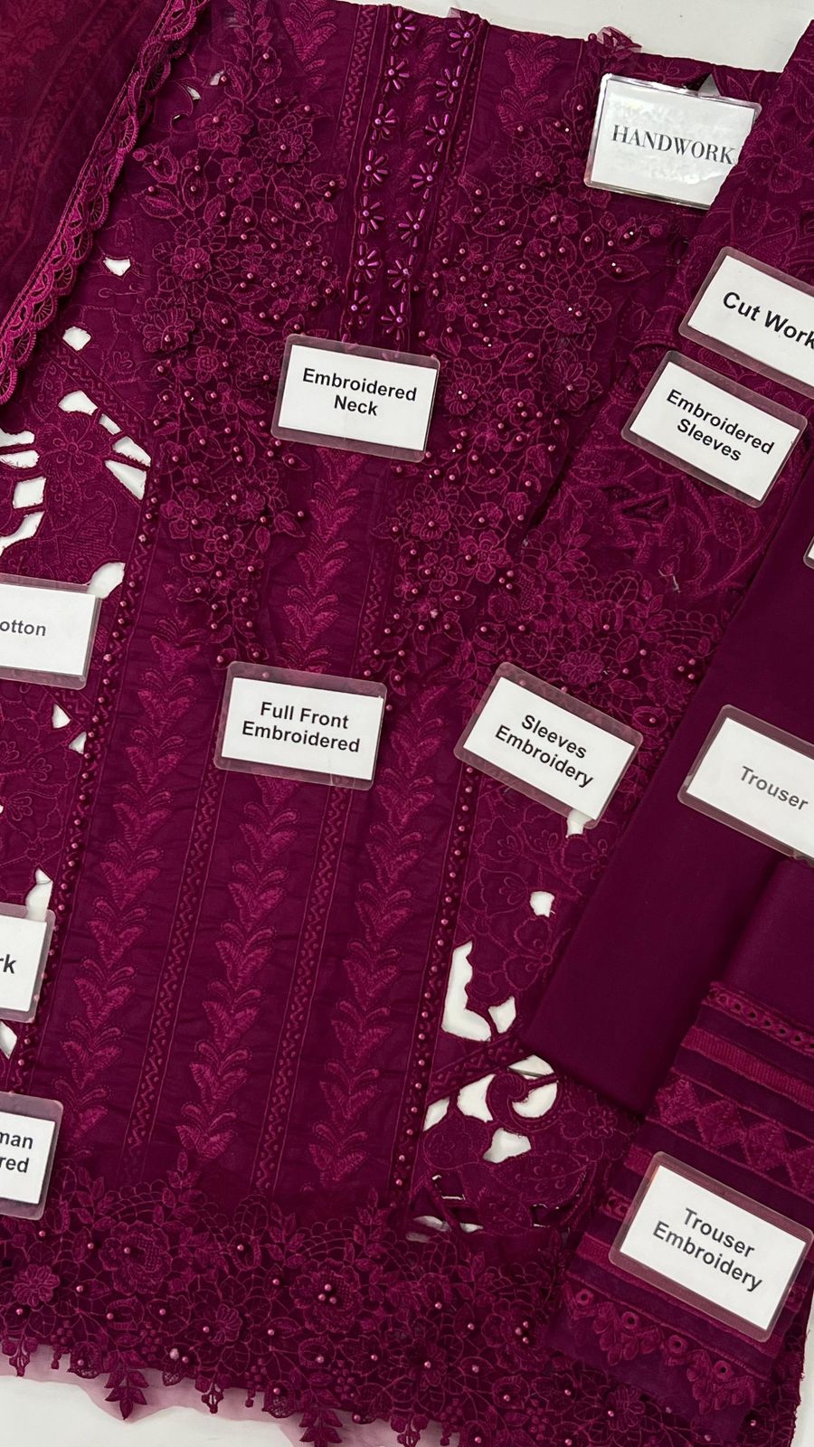 IDEASCOLLECTION cotton chikankari luxury eid jora unstitced 3pc✓