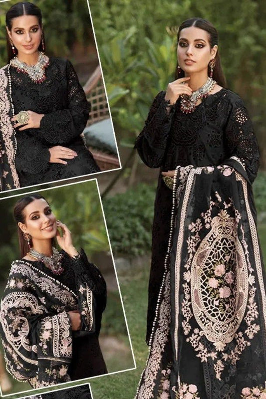 IDEASCOLLECTION COTTON CHIKANKARI EMBROIDERED EID COLLECTION UNSTITCED 3PC ✓