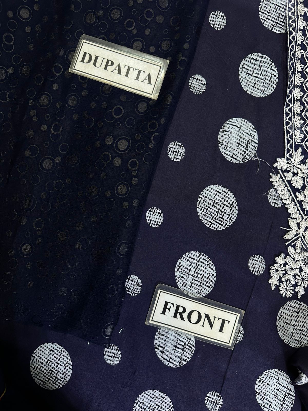 IDEASCOLLECTIONlawn printed embroidered patch-work unstitced 3pc ✓