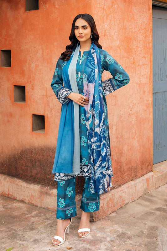 IDEASCOLLECTION lawn printed embroidered patch-work unstitced 3pc ✓