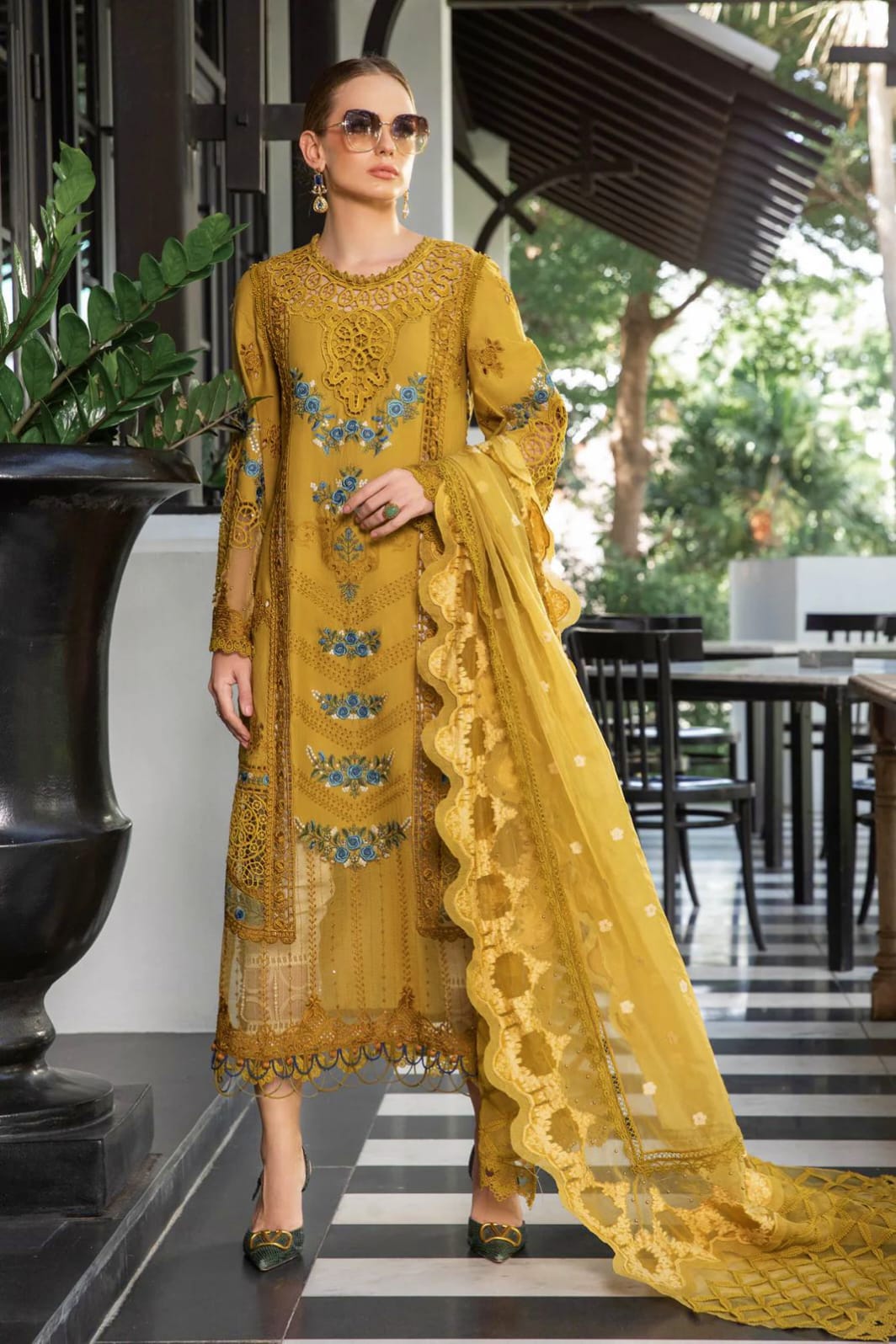 IDEASCOLLECTION cotton chikankari luxury embroidered eid jora unstitced 3pc✓