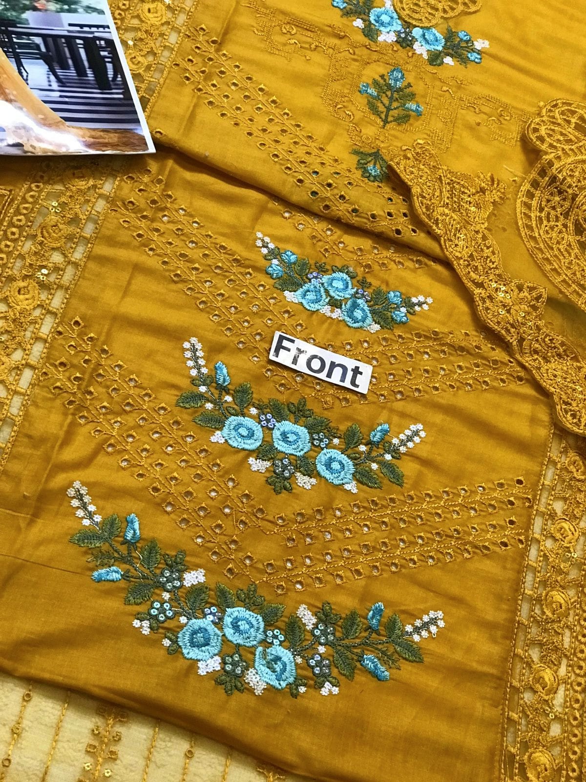 IDEASCOLLECTION cotton chikankari luxury embroidered eid jora unstitced 3pc✓