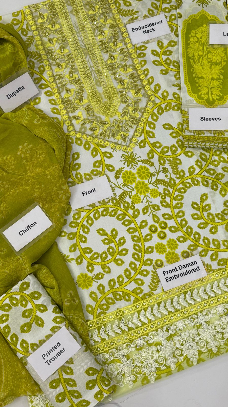 IDEASCOLLECTION  lawn embriodered patch work unstitced 3pc ✓