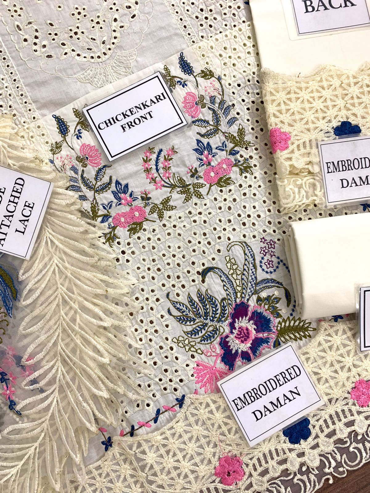 IDEASCOLLECTION cotton chikankari luxury embroidered eid wear unstitced 3pc ✓