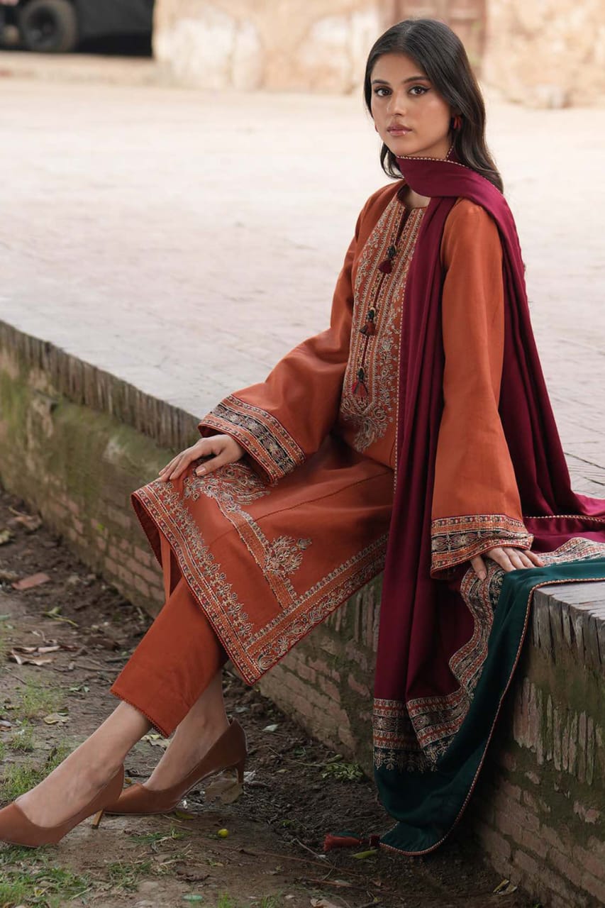 IDEASCOLLECTION cotton chikankari embroidered summer unstitced 3pc ✓