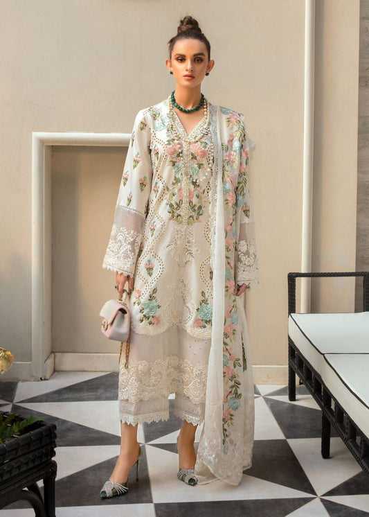 IDEASCOLLECTION cotton chikankari luxury embroidered eid wear unstitced 3pc ✓