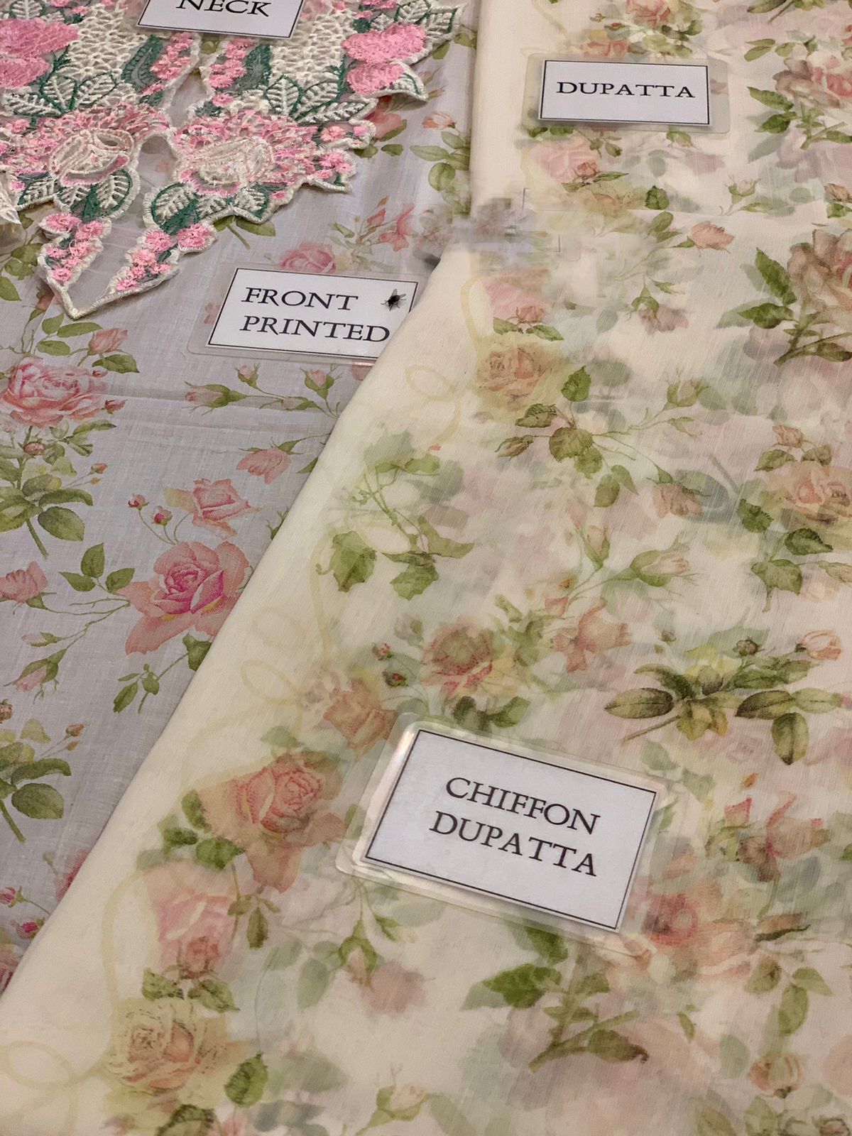 IDEASCOLLECTION  lawn embriodered patch work unstitced 3pc