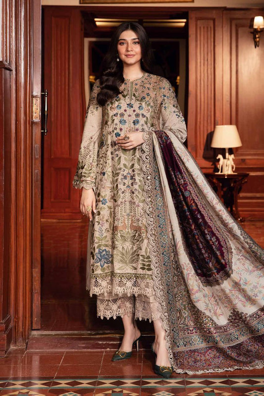 IDEASCOLLECTION lawn printed embroidered patch-work unstitced 3pc ✓