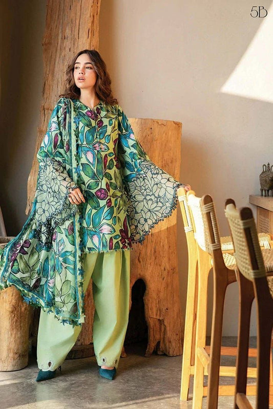 IDEASCOLLECTION lawn printed embroidered patch-work unstitced 3pc ✓