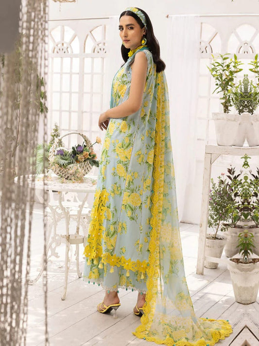 IDEASCOLLECTION  lawn printed embroidered patch-work unstitced 3pc ✓