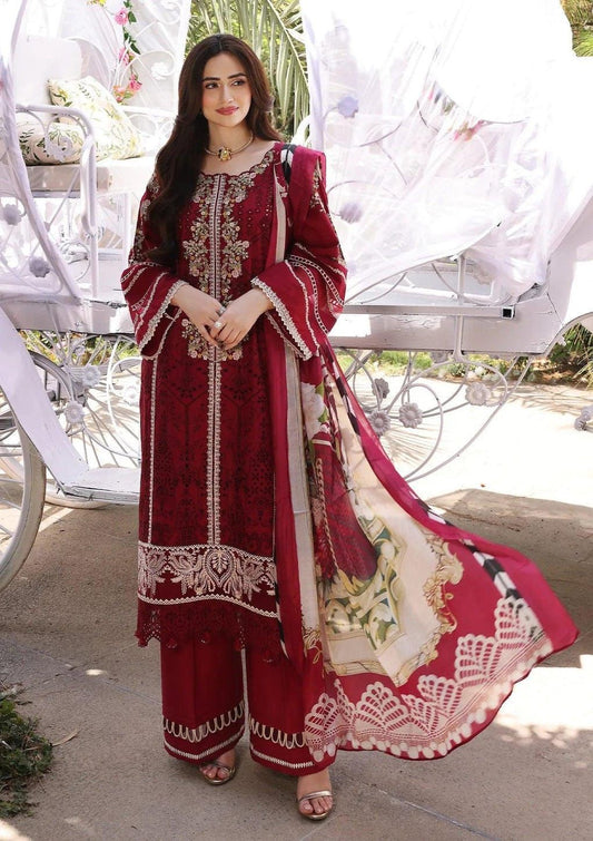 IDEASCOLLECTION cotton chikankari embroidered unstitced 3pc✓