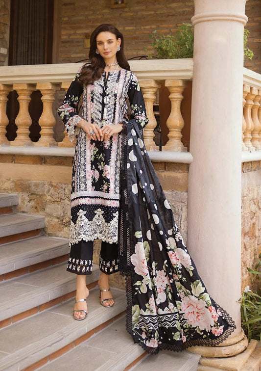 IDEASCOLLECTION cotton chikankari embroidered unstitced 3pc✓