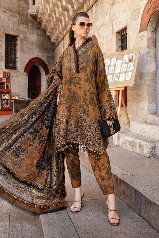 IDEASCOLLECTION  cotton chikankari embroidered unstitced 3pc✓