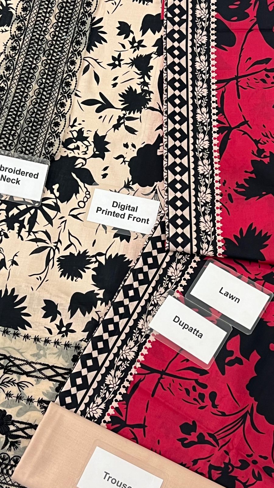 IDEASCOLLECTION  cotton chikankari embroidered unstitced 3pc✓