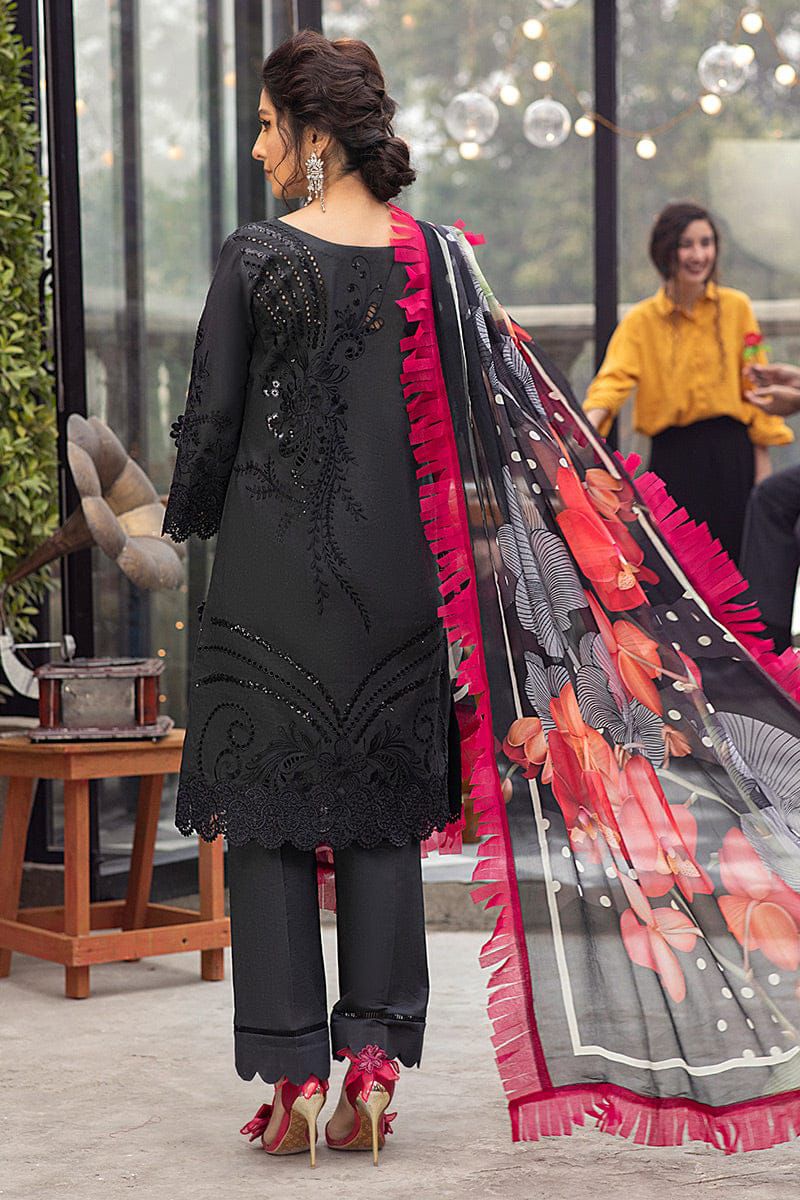 IDEASCOLLECTION cotton chikankari embroidered unstitced 3pc✓