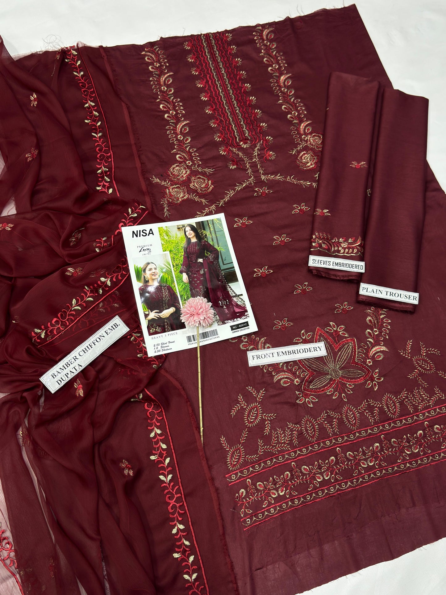 IDEASCOLLECTION lawn embroidered unstitced 3pc✓