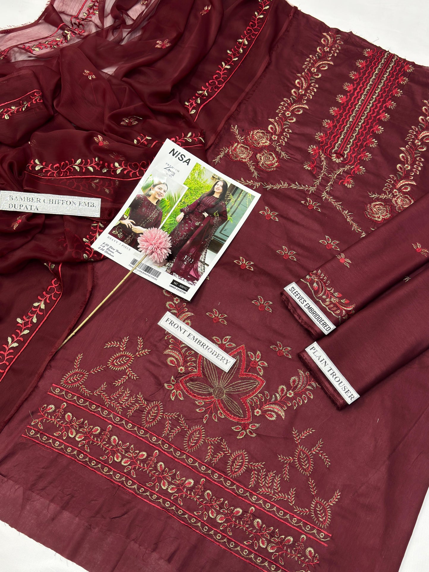 IDEASCOLLECTION lawn embroidered unstitced 3pc✓