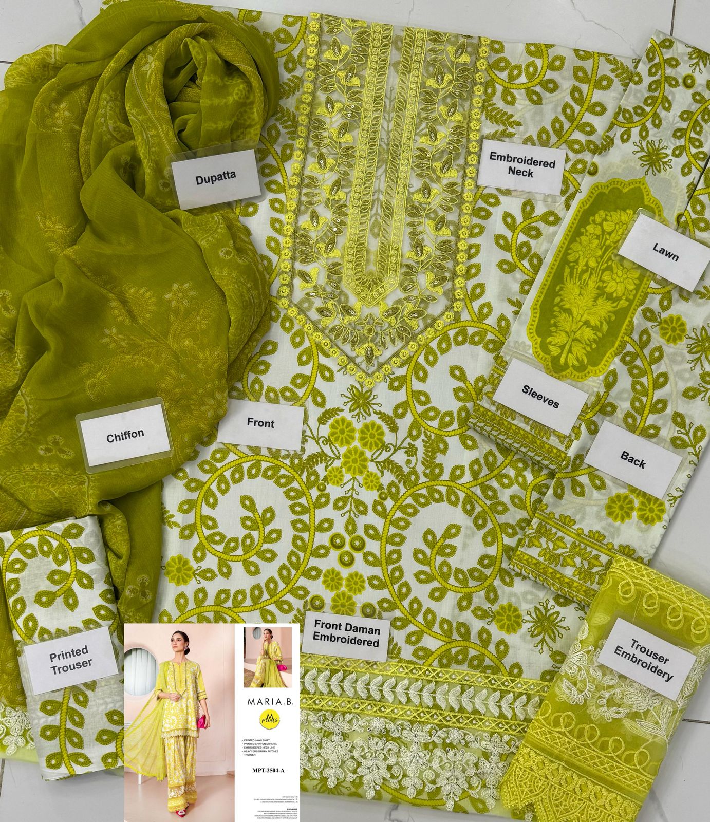 IDEASCOLLECTION  lawn embriodered patch work unstitced 3pc ✓