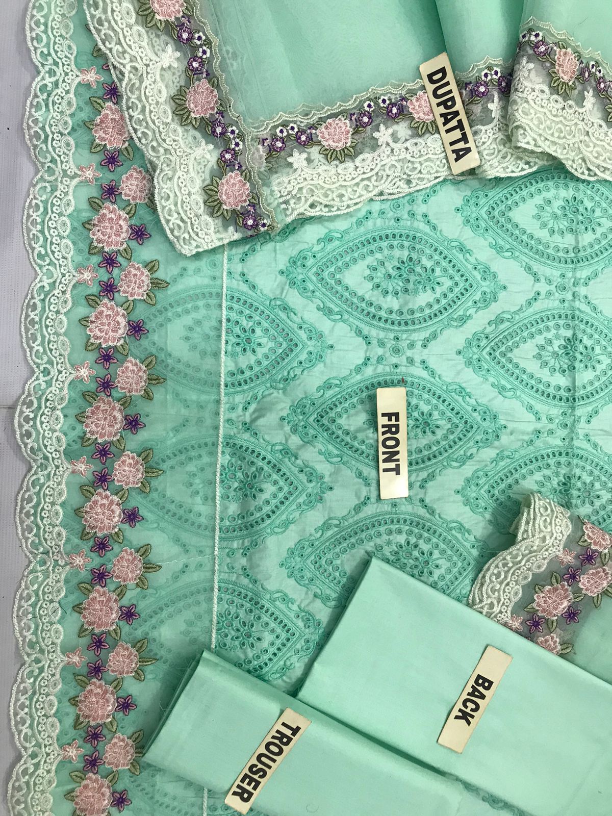 IDEASCOLLECTION  lawn embriodered patch work unstitced 3pc