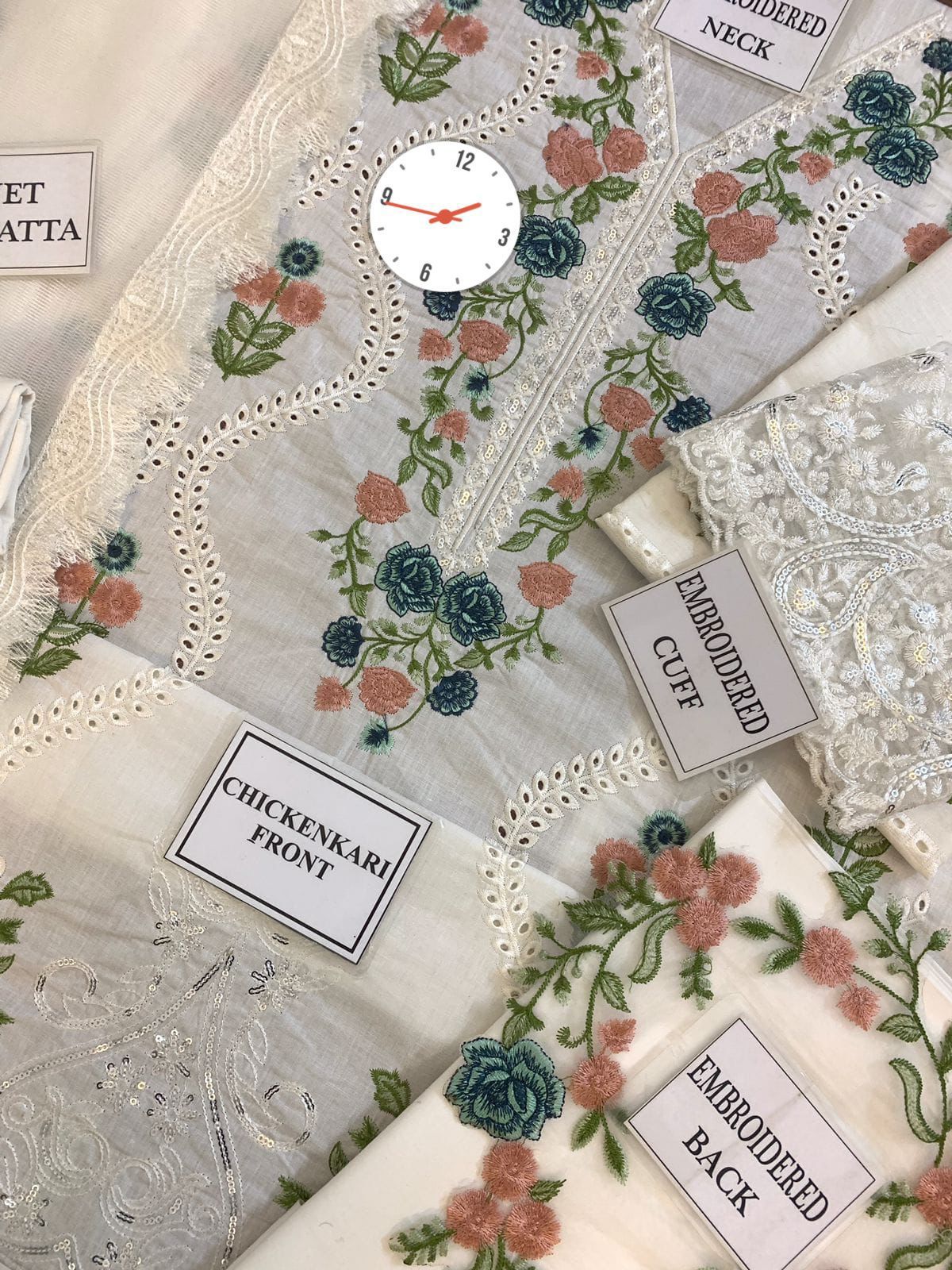 IDEASCOLLECTION cotton chikankari luxury embroidered eid wear unstitced 3pc ✓