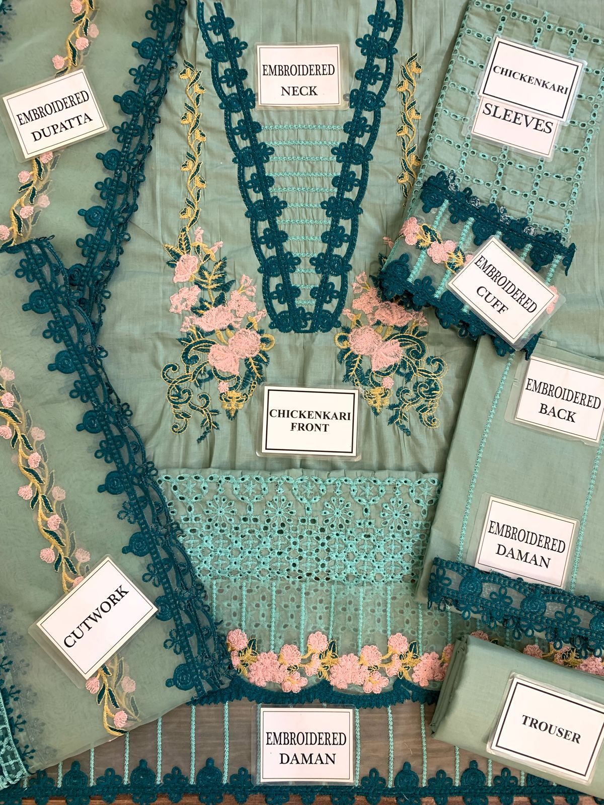 IDEASCOLLECTION  cotton chikankari luxury embroidered eid wear unstitced 3pc ✓