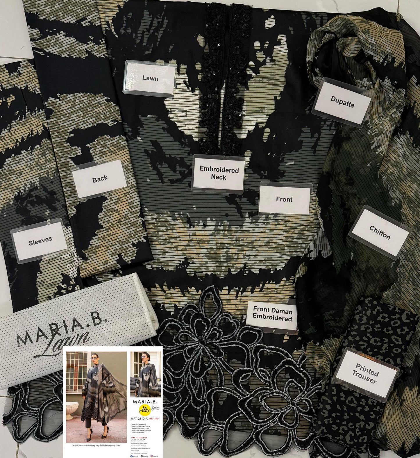 IDEASCOLLECTION  embroidered patchwork luxury unstiched 3pc ✓