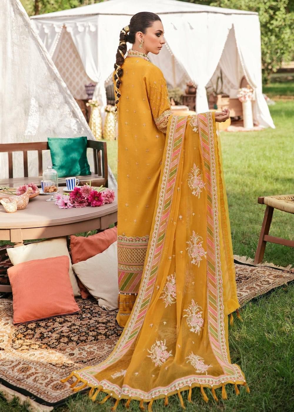 IDEASCOLLECTION cotton chikankari embroidered unstitced 3pc✓